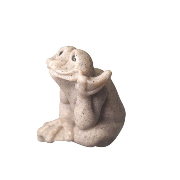 Quarry Critters Felicity Frog 2001 Figurine Resin Stone Vintage Smile Sitting - Picture 5 of 9